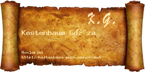 Kestenbaum Géza névjegykártya