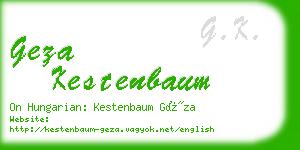 geza kestenbaum business card